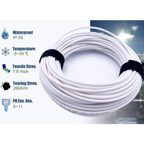 Elfcam® - Cable a Fibre Optique Monomode 9/125µm pour Installation en Interieur, Blanc (1 Fibre, 200M)