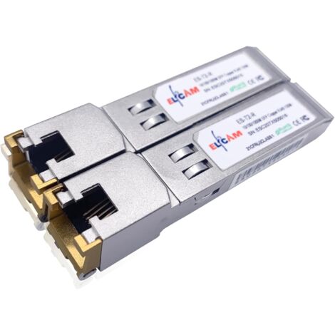 Elfcam® - 2 Pack 10Gb SFP+ en RJ45 pour Freebox Ultra, 10Go SFP+ Module 10Gbase-T-30m, Lot de 2