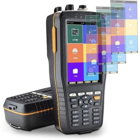 Elfcam® - ELF-290 Mini Réflectomètre à Fibre Optique Portable OTDR Monomode 1310nm / 1550nm, 24dB / 22dB, Portable 4 en 1 OTDR + VFL+ OPM + OLS, Jusqu’à 60km