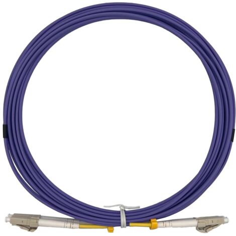 Elfcam® - 5m Câble à Fibre Optique OM4 LC/PC à LC/PC Multimode Duplex, Jarretière Fibre Optique 50/125um 2.0mm LSZH (5M)
