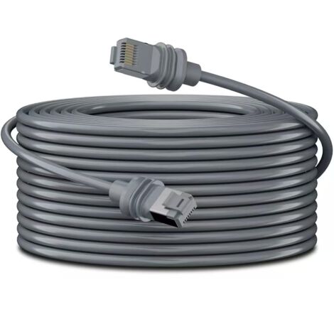 Elfcam - 40m Câble Starlink Gen 3, Câble Ethernet Cat6 26AWG pour Convient aux Installations Extérieur et Intérieur, Rallonge de Câble Starlink Gen 3/Mini, 40 Mètres