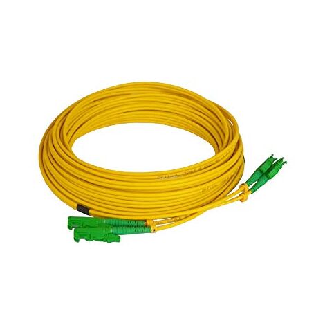 Elfcam® - Câble à Fibre Optique E2000/APC à E2000/APC Monomode Duplex 9/125μm Jarretière Optique LSZH(1m)
