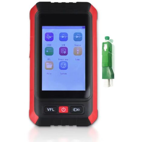 Elfcam - Testeur Optique Fibres 3 en 1, Mini OTDR, Photomètre/Multimètre Optique et VFL, La Livraison avec L' Adaptateur SC/APC Mâle à LC/APC Femelle, Pour Techniciens FTTH