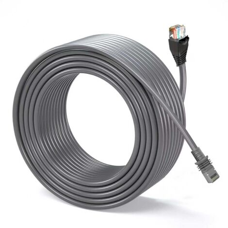 Elfcam - 30m Câble ETH Starlink Gen 3 Cat 6 26AWG,D'un Côté Le Connecteur StarLink Etanche (IP68),de l'autre le RJ45 Standard,Répondre Simultanément à Diverses Exigences à l'intérieur et à l'extérieur (1/3)