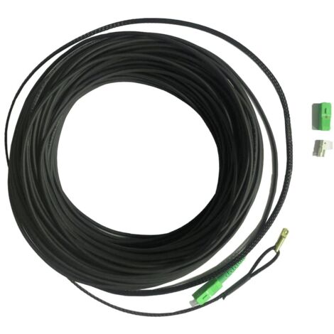 Elfcam - 150m Câble Fibre Optique Monomode G.657.B3 SC/APC,Très Souple avec Œillet de Traction pour Passage Mural ou Conduit – Intérieur/Extérieur – Compatible Orange Livebox,SFR Box,Bouygues Bbox