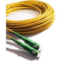 Elfcam - Câble Fibre Optique SC-APC à SC-APC - 200m (Jaune), Jarretière Optique Ultra Performante, 9/125μm Monomode, Compatible Livebox, SFR Box, Bbox, Mobistar