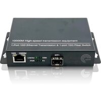 Elfcam® - 10Gb Commutateur Switch Compatible avec Freebox Ultra et Orange Livebox 6, 10G Convertisseur Fiber Ethernet avec 1 Port 10G SFP+ et 1 Port 10Gb Ethernet RJ45, Rallonge Votre Réseau 10Go