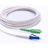 Elfcam® - Cable a Fibre Optique SC/APC a LC/UPC Monomode Simplex, Jarretiere Optique LSZH, Blanc (2M)
