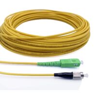 Elfcam® - Cable a Fibre Optique FC/UPC a SC/APC Simplex Monomode 9/125um, Jarretiere Optique LSZH (1M)