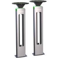 Solarsys® - Ensemble de deux pièces Borne Lumineuse Solaire à Led 500 Lumens Commande Vocale Inclus et 3W Panneau Solaire,Traitement Anticorrosion pour Jardin,Cour et Rue
