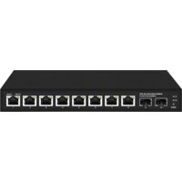 Elfcam® - 10Gb Commutateur Switch Fibre Optique Compatible avec Freebox Ultra et Orange Livebox 6, avec 2 Ports 10G SFP+ et 8 Ports 2,5 Gigabit Ethernet RJ45, Plug & Play Non Géré