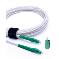 Elfcam® - 3m Câble à Fibre Optique LC/APC à LC/APC Simplex Monomode 3,0mm Blanc, La Livraison avec Le Coupleur pour Rallonge Fibre Optique,3 Mètre