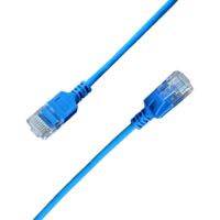 Elfcam - 2m Ultra Slim Cat 6A Câble Ethernet 10Gbps 32AWG UTP OD2,8mm 500MHz, 10Gb Thin RJ45 Patch Cord pour LAN, Router, Modem, Xbox, Laptop et Servers, Bleu 2 Mètre