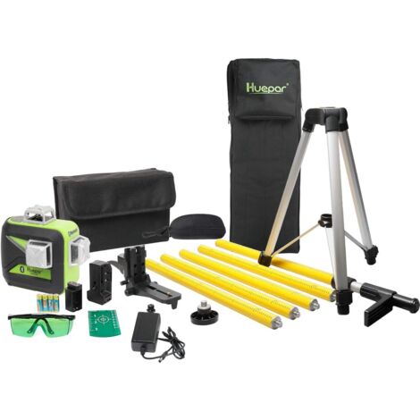 Kit Niveau Laser Huepar S03CG – 3D Vert, Bluetooth, Batterie Et Trépied Inclus