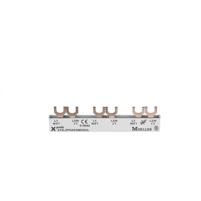 Anschlusssammelschiene 2P 63A 10mm2 Gabel (6 Module) EVG-2PHAS/6MODUL ...