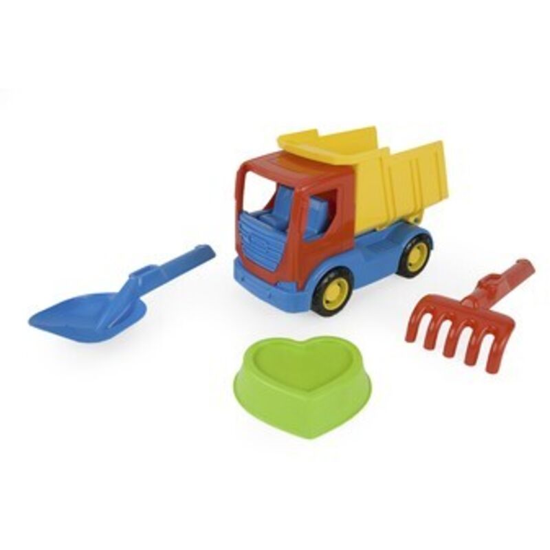 Wader 35311 Tech Truck – Camion Della Spazzatura Per Bambini Dai 12 Mesi, 26 Cm, Con Contenitore Mobile, Giocattolo Colorato E Sicuro, Multicolore