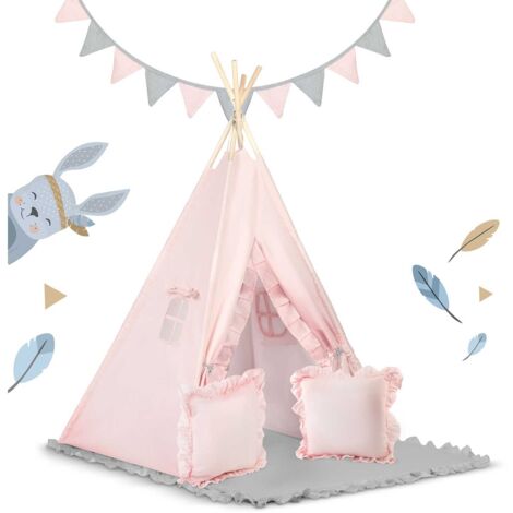Nuk Perfect Match Nukido - Spielzelt Für Kinder - Teepee - Spielhaus - Mit Holzrahmen, Halterung Und Baumwollbezug - Großes Set - Mit Kissen, Weicher