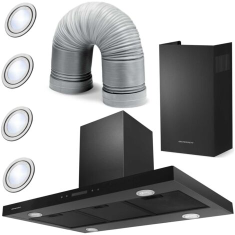 Berdsen BE-90E Dunstabzugshaube 90 cm – 160 W – 3 Leistungsstufen – Abluft- und Umluftbetrieb – Touch-Bedienung – LED-Beleuchtung (1/5)