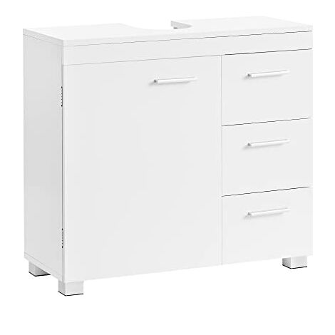 Hzuaneri Waschbeckenunterschrank Mit 3 Schubladen - 30x90x64 Cm, Weiß, Spanplatte