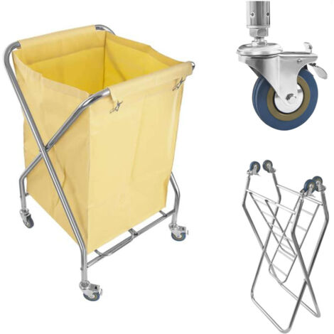 Klappbarer Schmutzwäschewagen aus Edelstahl, 200 l