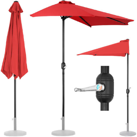 Halbrunder WandBalkonTerrassenHalbschirm 270 x 135 cm, rot