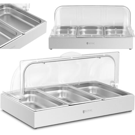 Frühstücksbuffet-Display mit Rolldeckel, 3 x GN 1/3, 3 x 2,6 l (1/5)