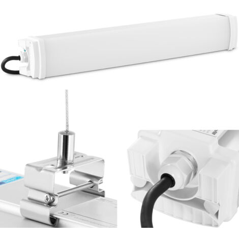 Wasserdichte, hermetische LED-Leuchte für Lagerhalle und Werkstatt, IP65, 2200 lm, 60 cm, 20 W (1/5)