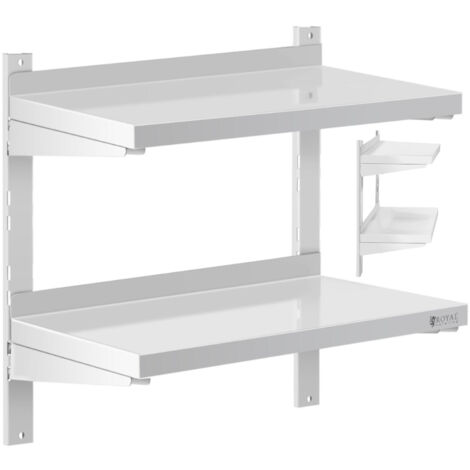 Doppeltes verstellbares Wandregal für die Gastronomie STEEL 60 x 30 cm