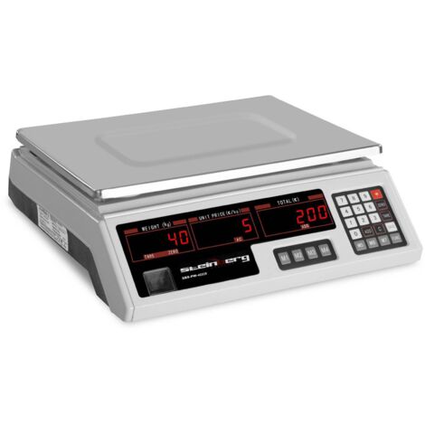 Kontrollwaage 330 x 240 mm, Netzteil + Batterie, 40 kg / 2 g – weiß (1/5)