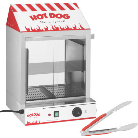 Wärmevitrine für 200 Hotdogs, Würstchen, 50 Brötchen, 2000 W, Royal Catering RCHW 2000