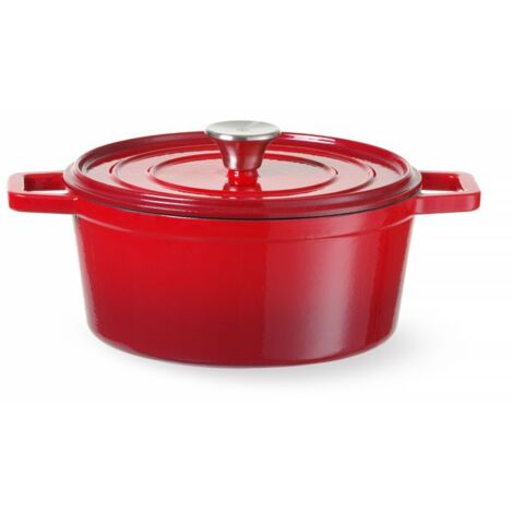 Emaillierter Gusseisentopf 6,88 l rot - Hendi 626825 (1/5)