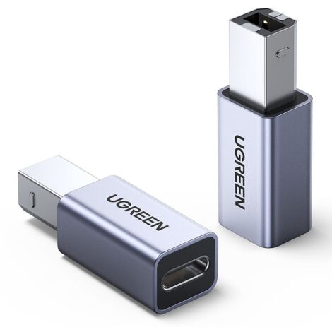 USB-C auf USB-B Druckeradapterstecker für Festplattenlaufwerk - Grau (1/5)