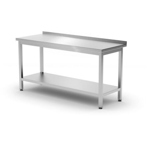 Wandmontierter Arbeitstisch mit Ablagekante Budget Line STAHL 1000 x 600 x 850 mm - Hendi 817278 (1/2)