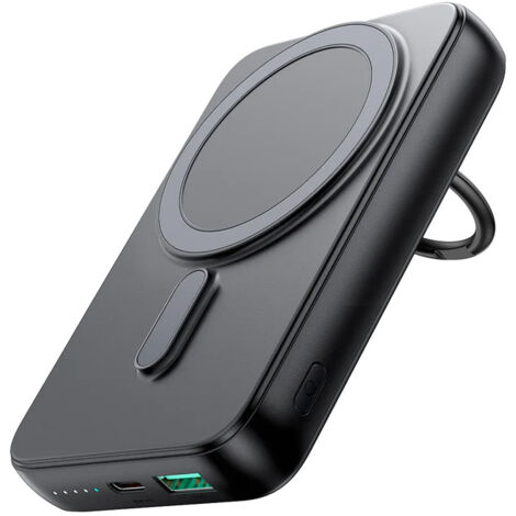 JR-W050 - Kabellose Powerbank 10000 mAh Joyroom 20 W MagSafe mit Ring und Ständer Schwarz