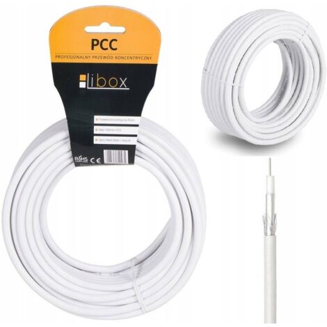 RG6 Koaxialkabel, 12 M, Weiß – Für Satellit, Internet, TV-Antenne, Mit Kompressionssteckern, Doppelt Geschirmt