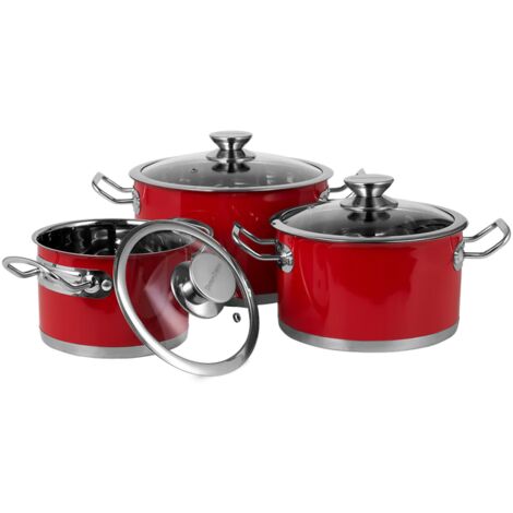 3-teiliges Topfset aus Edelstahl von Vintage Cuisine