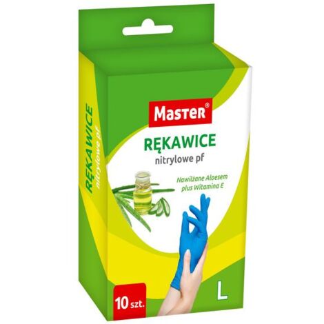 RĘKAWICE NITRYLOWE MASTER ALOES ROZMIAR S OP. 10 SZT - REK GU NA S (1/2)