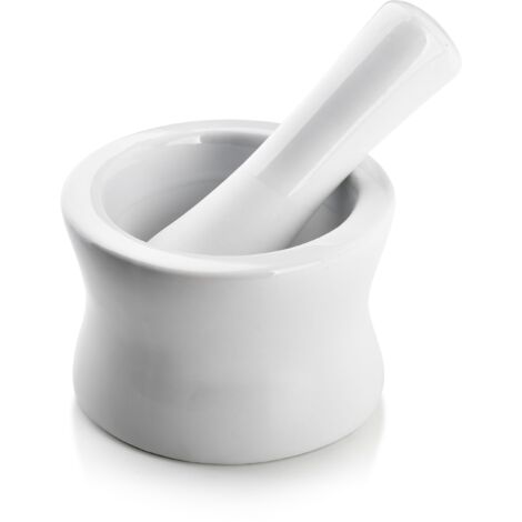 Kesper Mörser Aus Porzellan 11cm - Mit Schlegel & Rutschfestem Silikon-Fuß