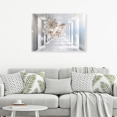 Bild auf Leinwand, Blumen im Flur 3D - 120x80
