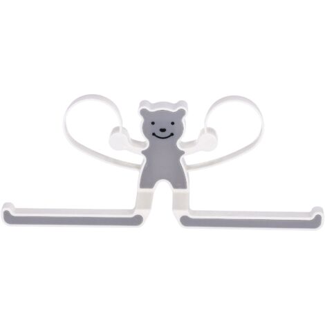 Multifunktionaler Kleiderbügel mit Teddybär - grau (1/5)