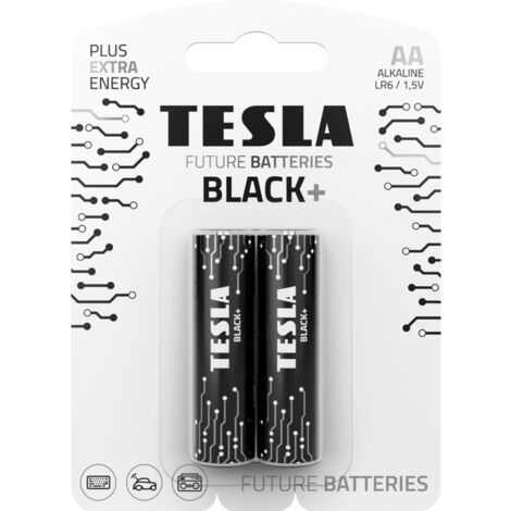 Tesla Black+ AA Alkaline Batterie – Langlebig, Auslaufsicher, 10 Jahre Haltbarkeit, Für Fernbedienungen & Spielzeug