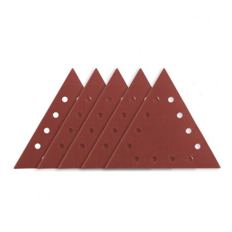 Klett-Schleifpapier K180, dreieckig mit 12 Löchern, 5 Stück für Schleifmaschine 59G264 (1/5)