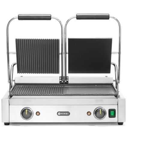 Kontaktgrill, doppelt gerillt, glatt, 3600 W - Hendi 263907 (1/5)
