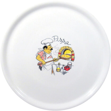 Traditioneller Porzellan-Pizzateller, weiß, Durchmesser 31 cm – 6er-Set