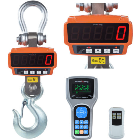 HDWR WagPRO-H10T Industriewaage 10t - Hakenwaage Mit Fernbedienung, 5-stelliges Display