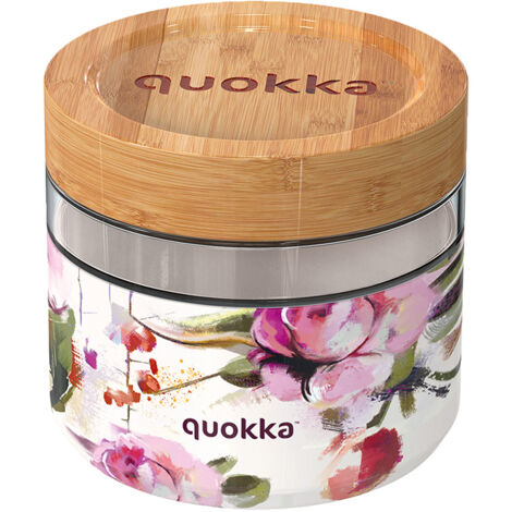 Quokka DELI SPRING Glas-Behälter 820ml Mit Silikonhülle - BPA-frei Für Lunch & Meal Prep
