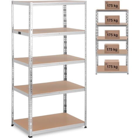 Lagerregal Metall 5 Böden 875 kg 90 x 60 x 180 cm grau (1/5)