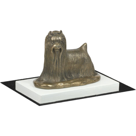 Yorkshire Terrier, York, York, Yorkie - Hundestatuette, Figur auf weißem Sockel, Trophäe für eine Hundeausstellung von Art-Dog