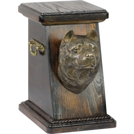 Akita, Akita Inu - Urne für Hundeasche, elegante Urne mit Statuette, Gedenkurne mit Hundebüste von Art-Dog
