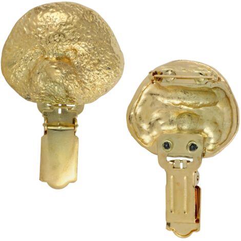 Bichon Frisé, Teneriffa-Hund - Brosche mit Clip, Startnummernträger vergoldet, Geschenk zur Hundeausstellung von Art-Dog